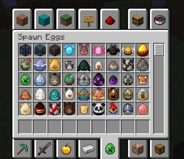 Minecraft new spawn eggs